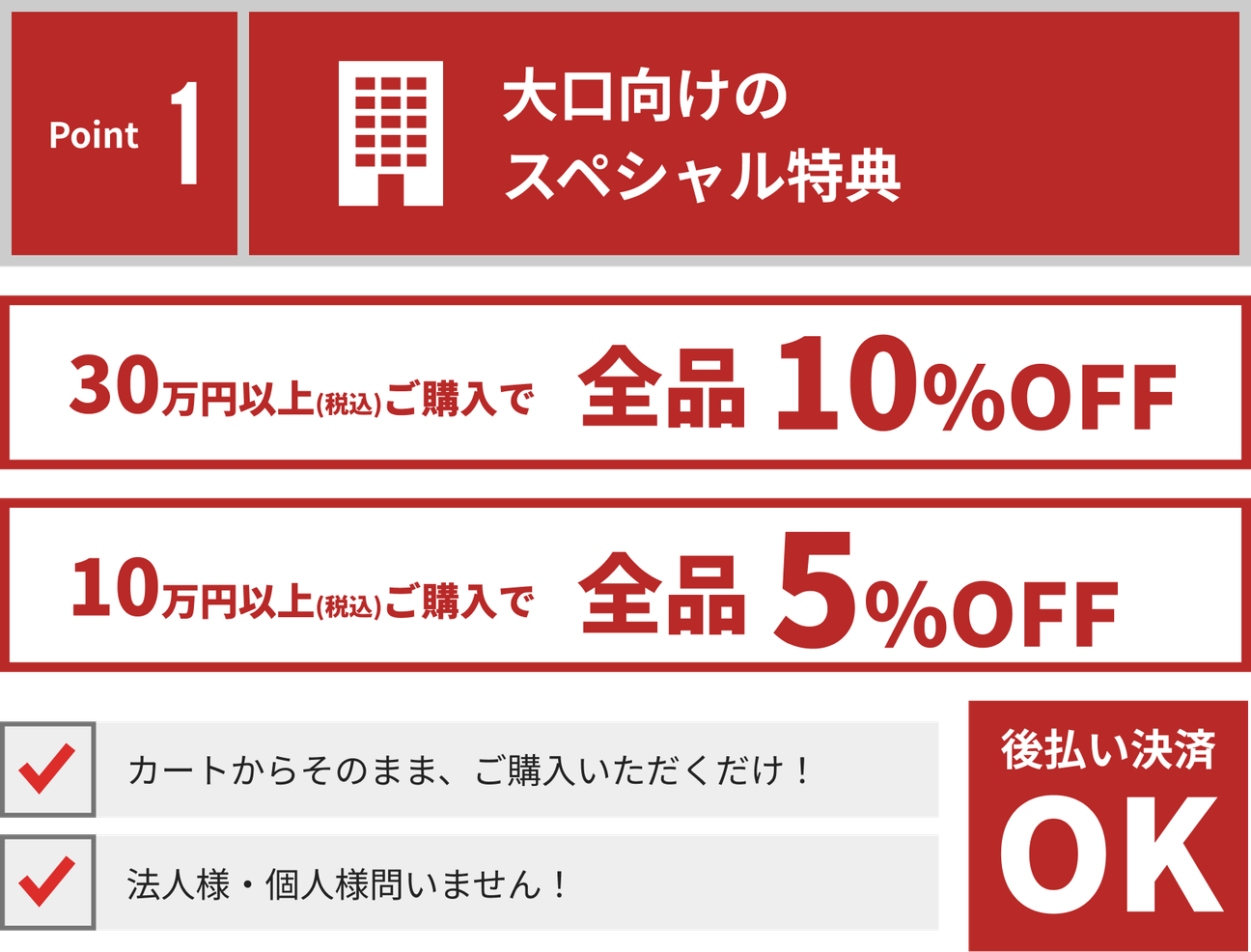 大口注文の特別割引