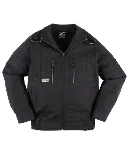 空調服(R)長袖ブルゾン＋14.4V瞬間冷却超大容量ターボハイパワーファン対応スターターキット（ファンブラック）＋インナー（シルバーカモフラ）付フルセット 画像6