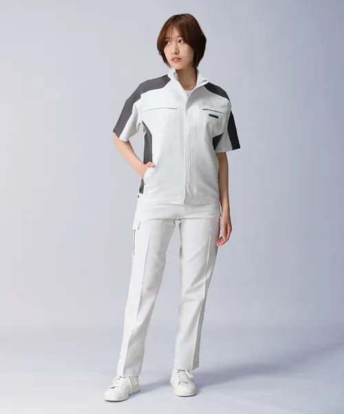 エコ製品制電ストレッチ半袖ジャンパー ※SLIM FIT※ 画像2