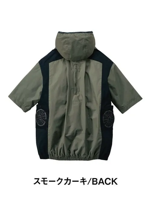 空調服(R)半袖ブルゾン＋14.4V瞬間冷却超大容量ターボハイパワーファン対応スターターキット（ファンブラック）※ケーブル差込口は円形 画像4