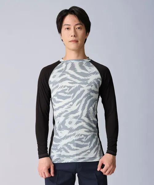 空調服(R)長袖ブルゾン＋14.4V瞬間冷却超大容量ターボハイパワーファン対応スターターキット（ファンブラック）＋インナー（シルバーカモフラ）付フルセット 画像10