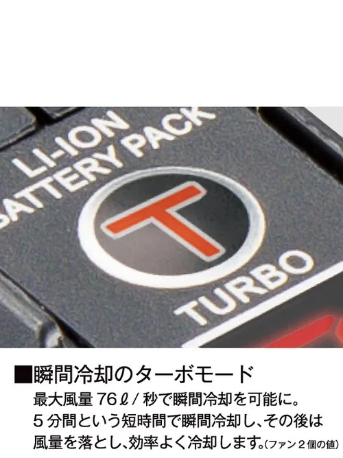 空調服(R)半袖ジャケット＋14.4V瞬間冷却超大容量ターボハイパワーファン対応スターターキット（ファンレッド）※ケーブル差込口は円形 画像18