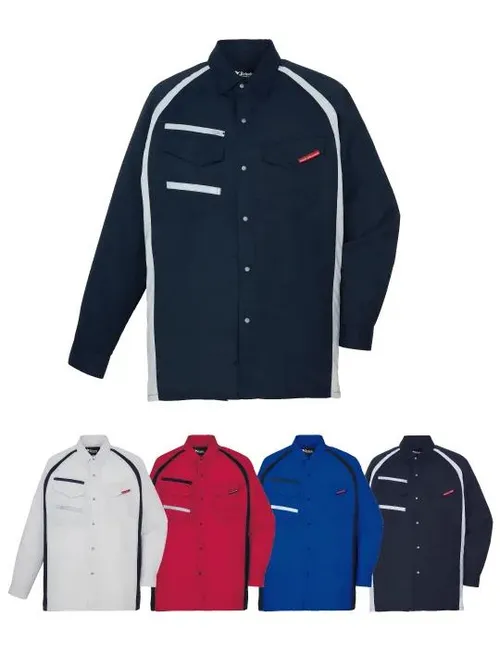 エコ製品制電ストレッチ長袖シャツ※SLIM FIT※