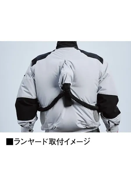 空調服(R)長袖ブルゾン＋14.4V瞬間冷却超大容量ターボハイパワーファン対応スターターキット（ファングレー）※ケーブル差込口は円形 画像6