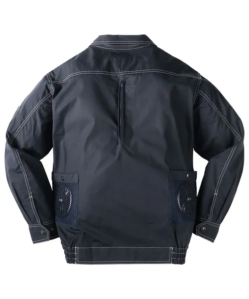 空調服(R)長袖ブルゾン＋14.4V瞬間冷却超大容量ターボハイパワーファン対応スターターキット（ファンブラック）＋インナー（グレーカモフラ）付フルセット 画像3