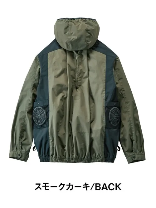 空調服(R)長袖ブルゾン＋14.4V瞬間冷却超大容量ターボハイパワーファン対応スターターキット（ロングケーブル）（ファンブラック）※ケーブル差込口は円形 画像4