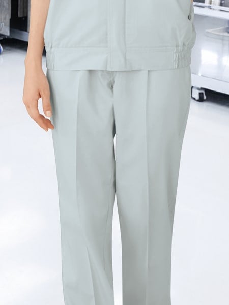 製品制電ストレッチレディースワンタックパンツ