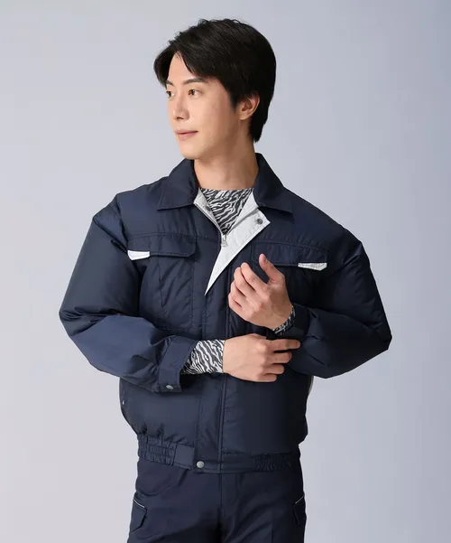 空調服(R)長袖ブルゾン＋14.4V瞬間冷却超大容量ターボハイパワーファン対応スターターキット（ファンブラック）＋インナー（シルバーカモフラ）付フルセット 画像2