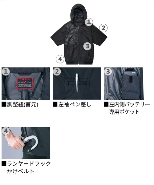 空調服(R)半袖ブルゾン（フード付） 画像9