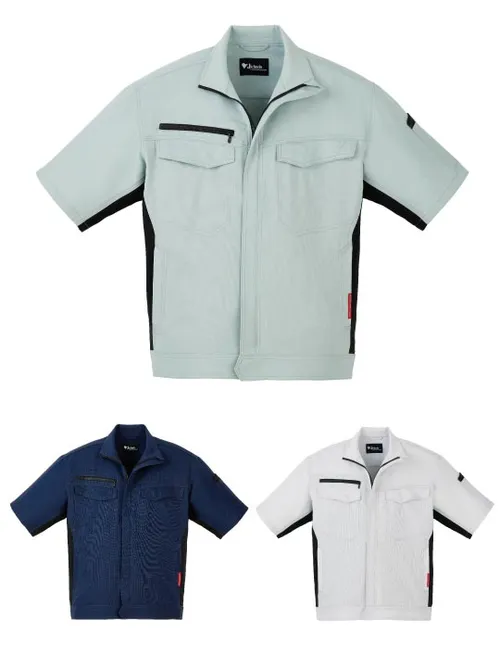 エコ製品制電ストレッチ半袖ジャンパー ※SLIM FIT※