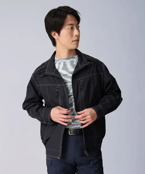 空調服(R)長袖ブルゾン＋14.4V瞬間冷却超大容量ターボハイパワーファン対応スターターキット（ファンブラック）＋インナー（シルバーカモフラ）付フルセット 画像2