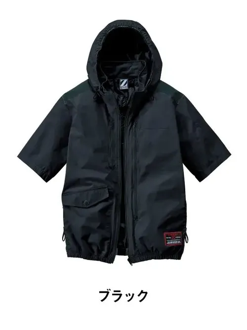 空調服(R)半袖ブルゾン＋18.0V超大風量瞬間冷却ターボハイパワーファン対応スターターキット（ロングケーブル）（ファンブラック） 画像5