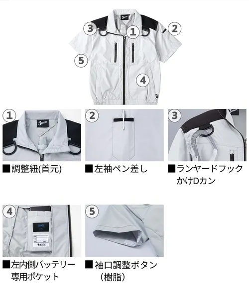 空調服(R)半袖ブルゾン(ファン無し) 画像8