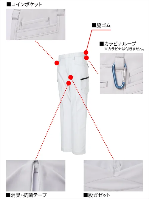 エコ製品制電ストレッチノータックカーゴパンツ※SLIM FIT※ 画像11