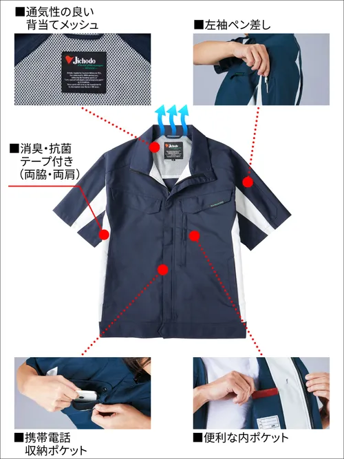 エコ製品制電ストレッチ半袖ジャンパー※REGULAR※ 画像9