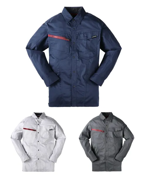 エコ製品制電ストレッチ長袖シャツ※SLIM FIT※