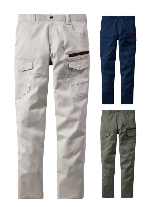 エコ製品制電ストレッチノータックカーゴパンツ(股下フリー)※SLIM FIT※