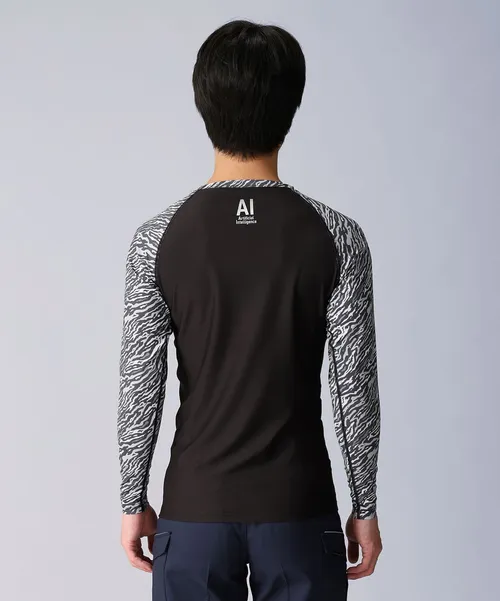 空調服(R)長袖ブルゾン＋14.4V瞬間冷却超大容量ターボハイパワーファン対応スターターキット（ファンブラック）＋インナー（シルバーカモフラ）付フルセット 画像10