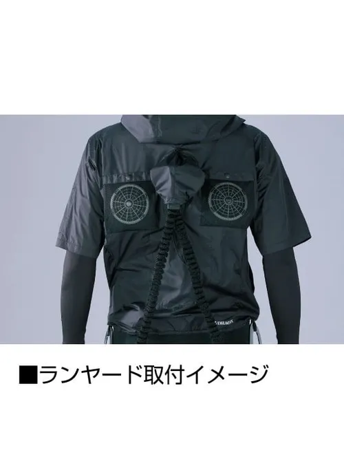 空調服(R)半袖ブルゾン＋25V超大風量連続モード搭載 スターターキット（ファンブラック） 画像20