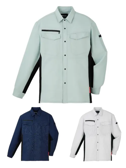 エコ製品制電ストレッチ長袖シャツ ※SLIM FIT※