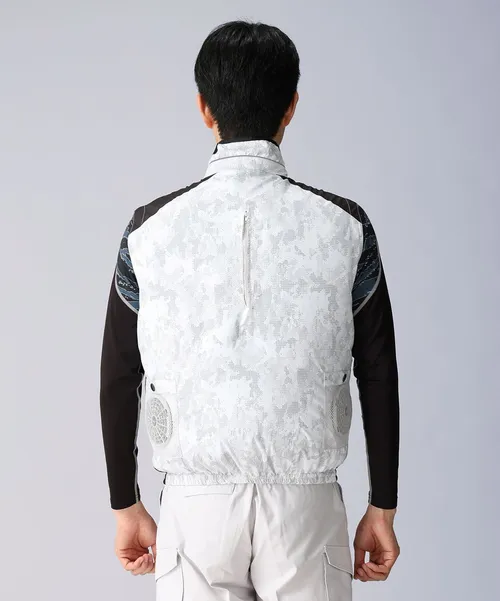 空調服(R)ベスト＋14.4V瞬間冷却超大容量ターボハイパワーファン対応スターターキット（ファンブラック）＋インナー（ブラックカモフラ）付フルセット 画像7