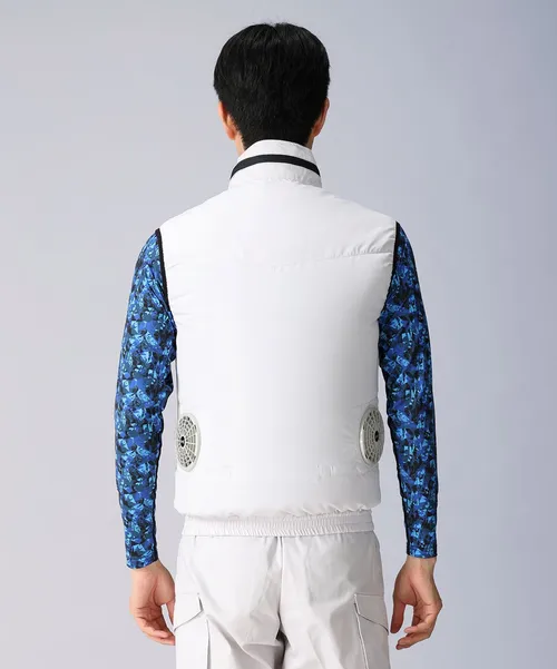 空調服(R)ベスト＋14.4V瞬間冷却超大容量ターボハイパワーファン対応スターターキット（ファンブラック）＋インナー（ブルーカモフラ）付フルセット 画像6