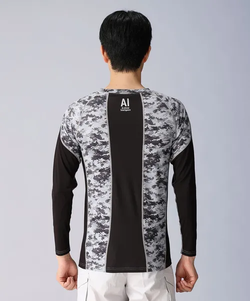 空調服(R)半袖ブルゾン＋14.4V瞬間冷却超大容量ターボハイパワーファン対応スターターキット（ファンブラック）＋インナー（シルバーカモフラ）付フルセット 画像8