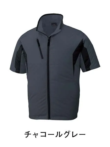 空調服(R)半袖ジャケット＋14.4V瞬間冷却超大容量ターボハイパワーファン対応スターターキット（ファンチャコールグレー）※ケーブル差込口は円形 画像8