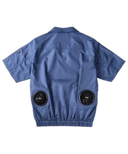 空調服(R)半袖ブルゾン＋14.4V瞬間冷却超大容量ターボハイパワーファン対応スターターキット（ファンブラック）＋インナー（ブラックカモフラ）付フルセット 画像4