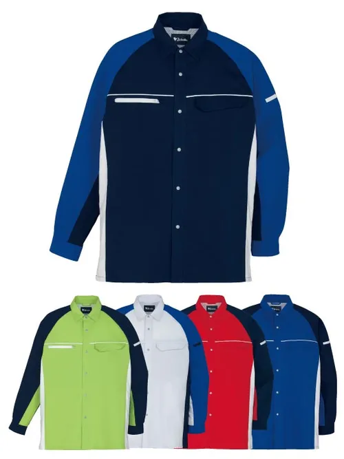 製品制電ストレッチ長袖シャツ　※SLIM FIT※
