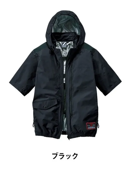 空調服(R)半袖ブルゾン＋14.4V瞬間冷却超大容量ターボハイパワーファン対応スターターキット（ファンブラック）※ケーブル差込口は円形 画像5