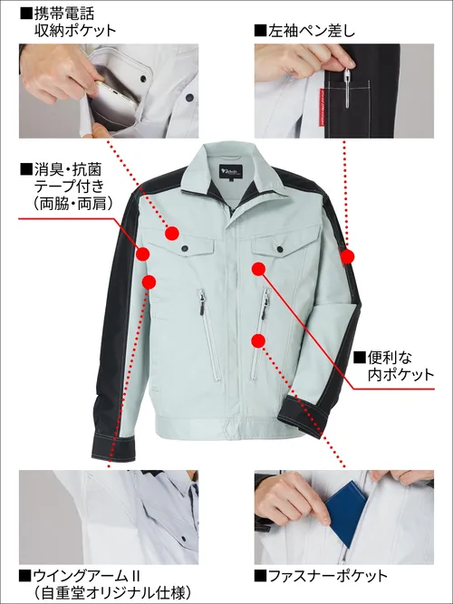 製品制電ストレッチ長袖ジャンパー ※SLIM FIT※ 画像9