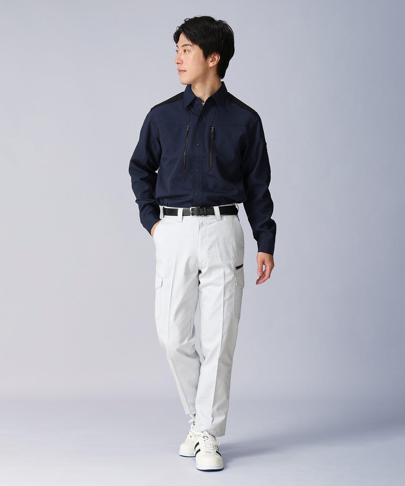 製品制電ストレッチ長袖シャツ ※SLIM FIT※