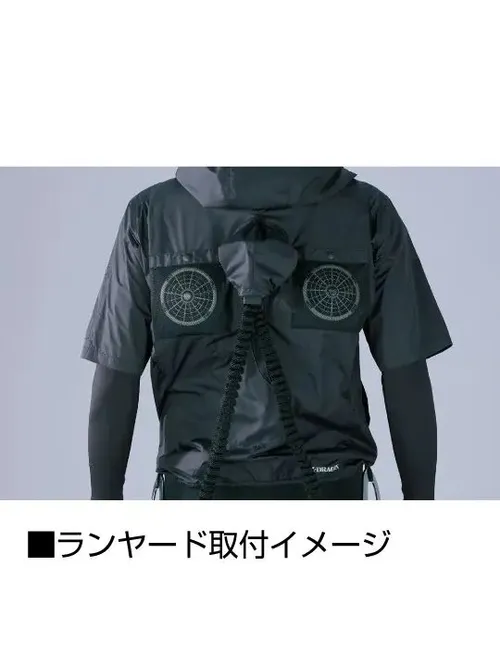 空調服(R)半袖ブルゾン＋18.0V超大風量瞬間冷却ターボハイパワーファン対応スターターキット（ファングレー） 画像19