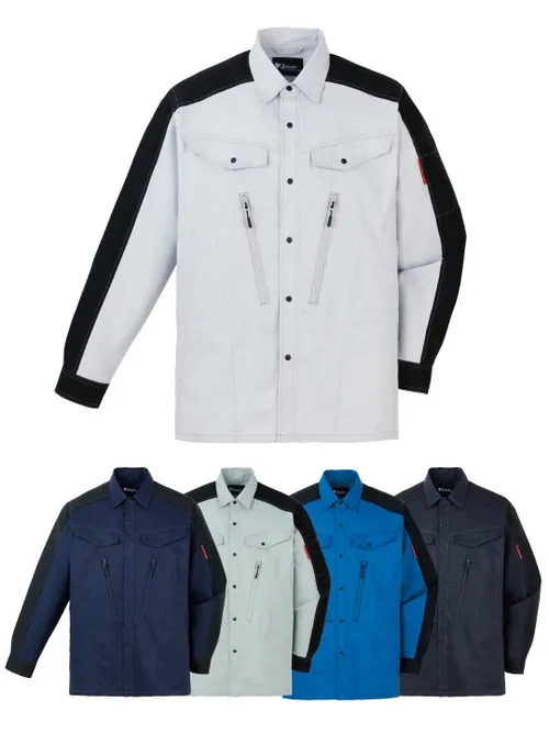 製品制電ストレッチ長袖シャツ※SLIM FIT※