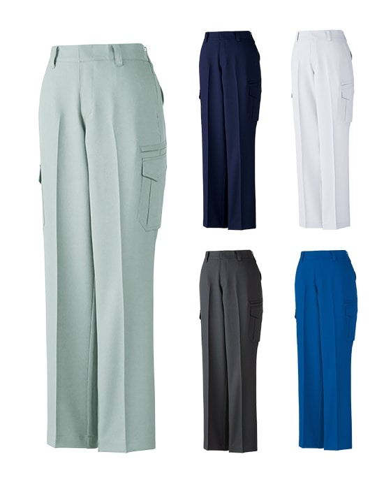 エコ製品制電ストレッチレディースカーゴパンツ（裏付）※SLIM FIT※