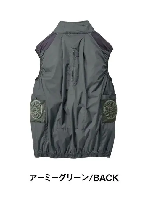 空調服(R)ベスト＋14.4V瞬間冷却超大容量ターボハイパワーファン対応スターターキット（ファンレッド）※ケーブル差込口は円形 画像4